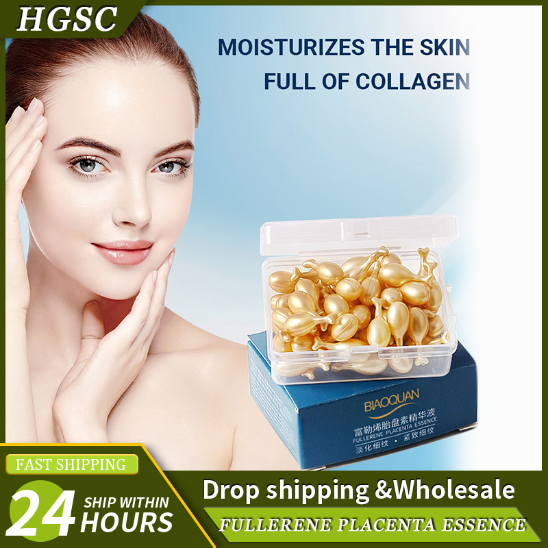 Placenta Extract Serum - 50PCS Face Serum Hyaluronic Acid Capsules