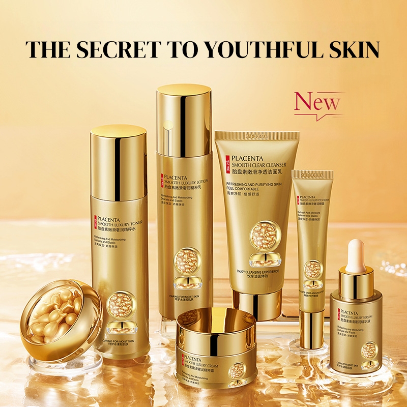Luxury Skincare Kit - Placenta Skin Care Seven-Piece Set, Rich