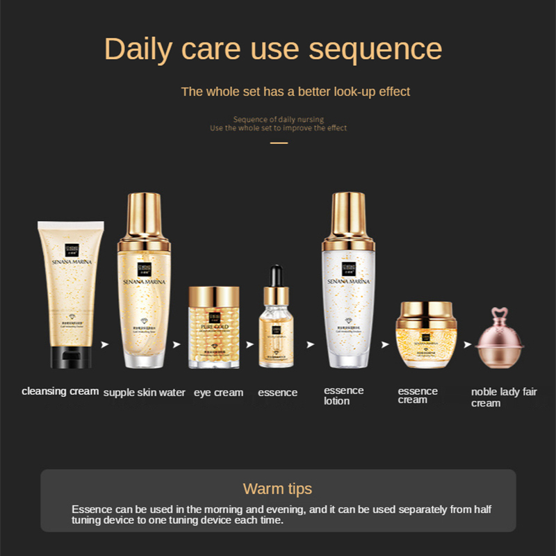 Women 24K Gold Skin Care Set 9 - Luxury Skincare Set For Women 评论和价格