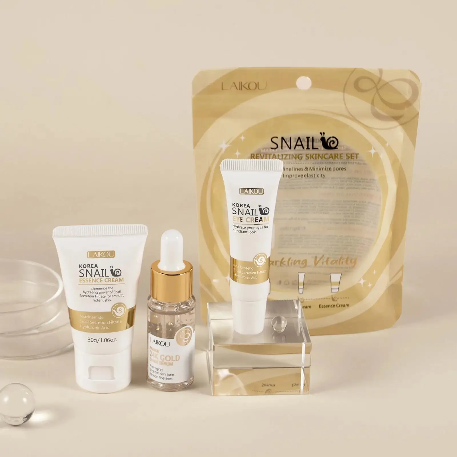 24K Gold Snail Repair Serum Ey - Luxury Skincare Set For Women 评论和价格