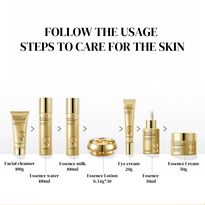 Placenta Skin Care Seven-Piece - Luxury Skincare Kit 评论和价格